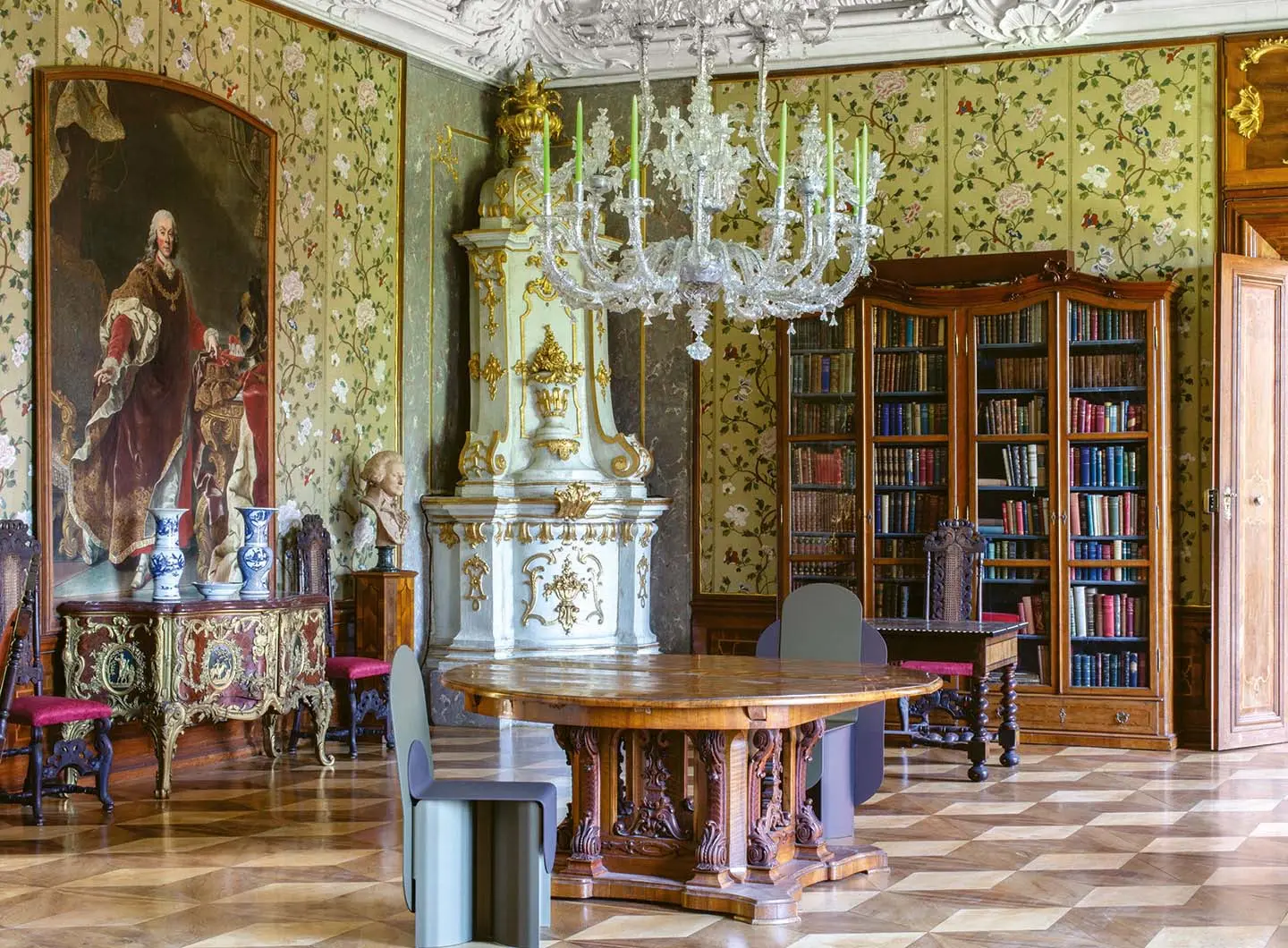 drawing room in the home of Alice Stori Liechtenstein