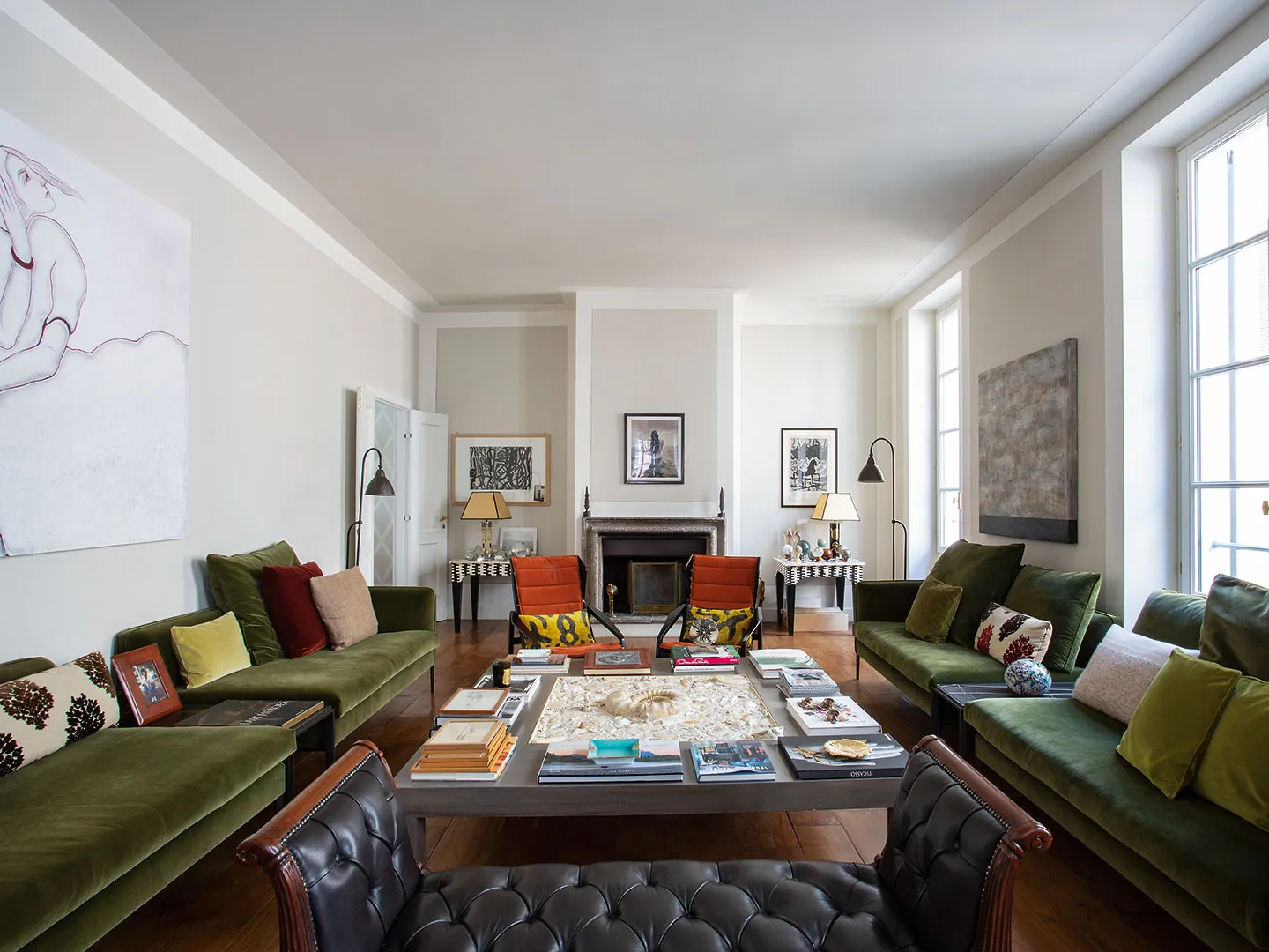 Living room in Marta Ferri’s home in Milan