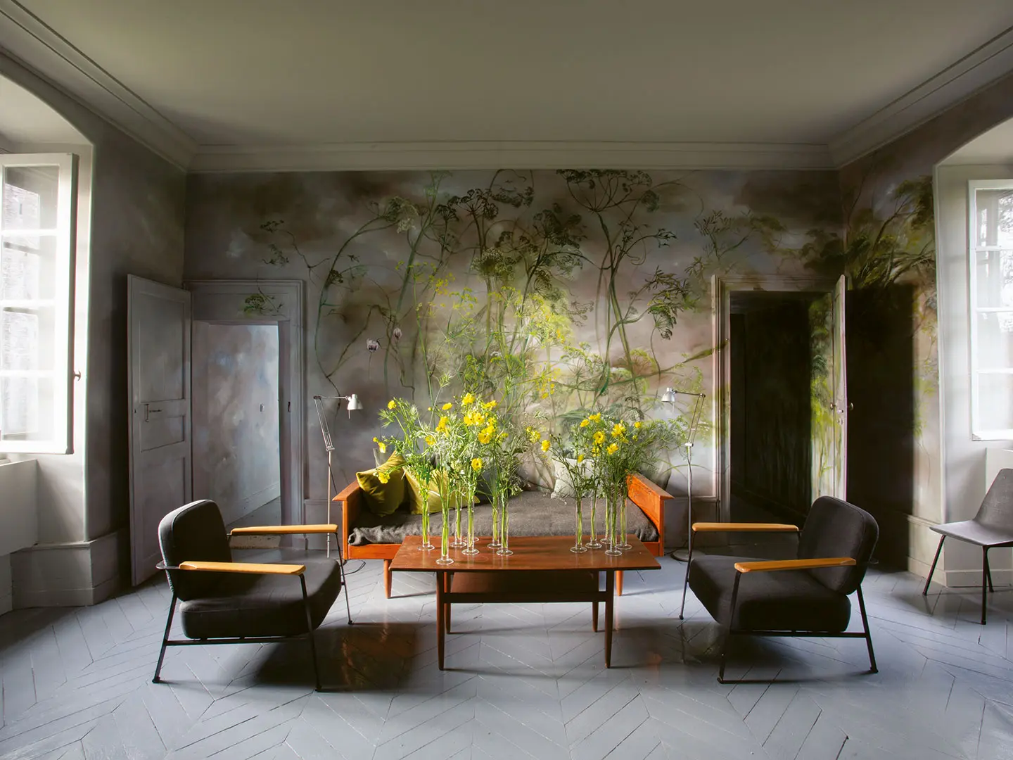 Bedroom of the artist Claire Baisler in the Chateau de Beauvoir.