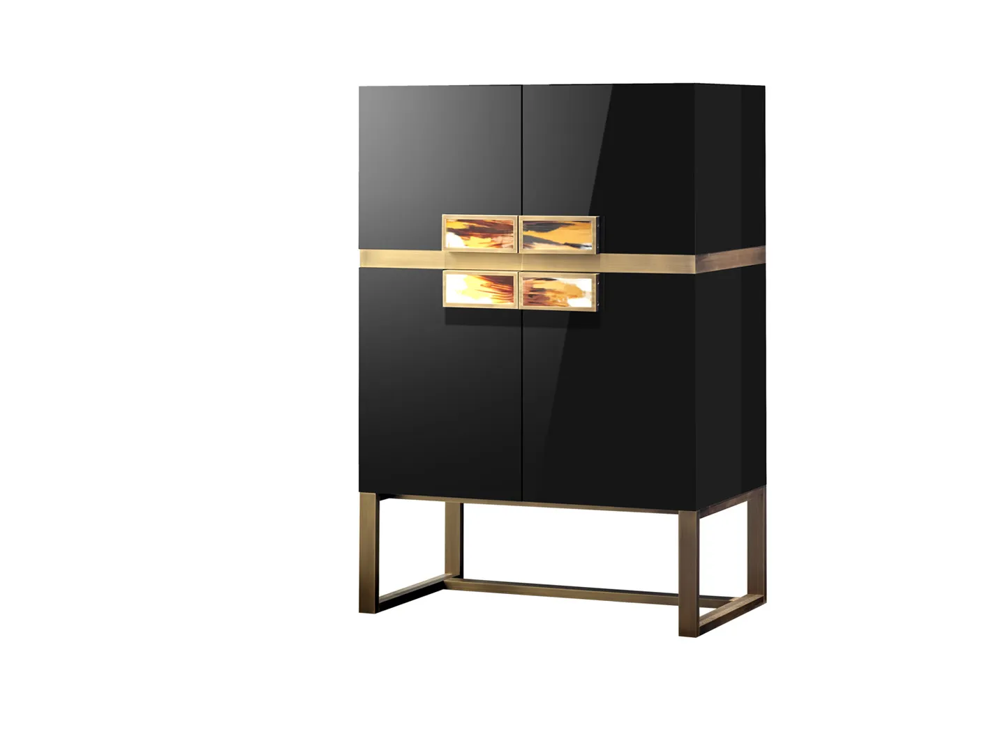 Arcahorn - Bar Cabinet in black lacquer