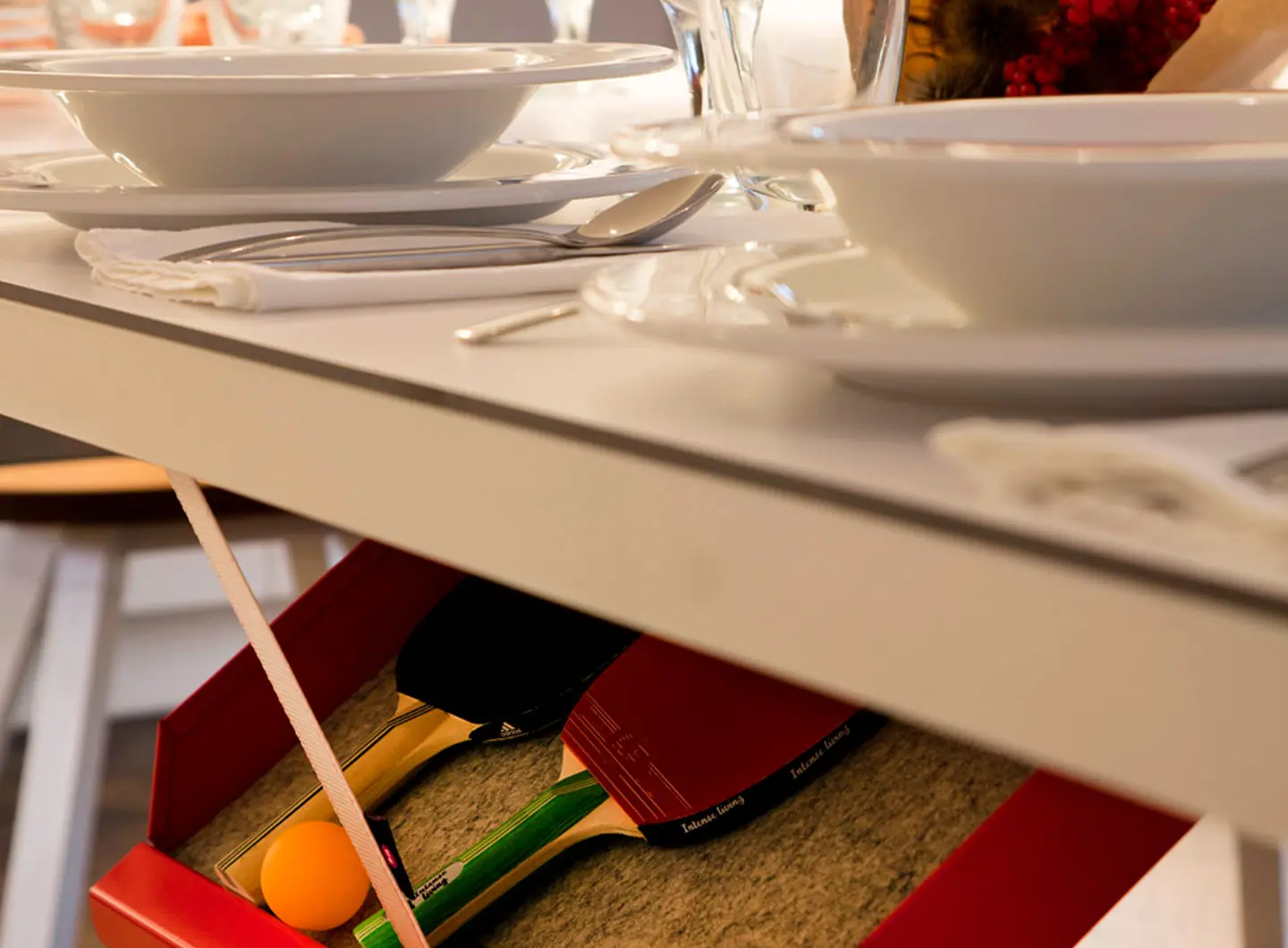 RS Barcelona You and Me ping pong table hidden drawer