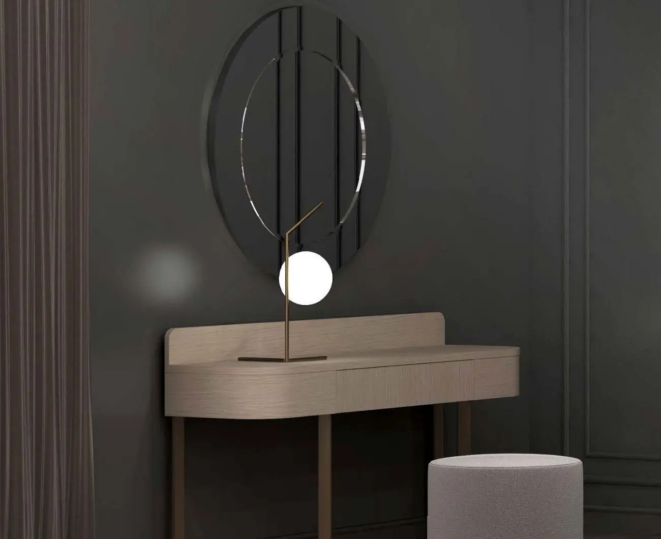 Console & Pouf & Specchiera Essential, Collezione Contemporary by CASA+39