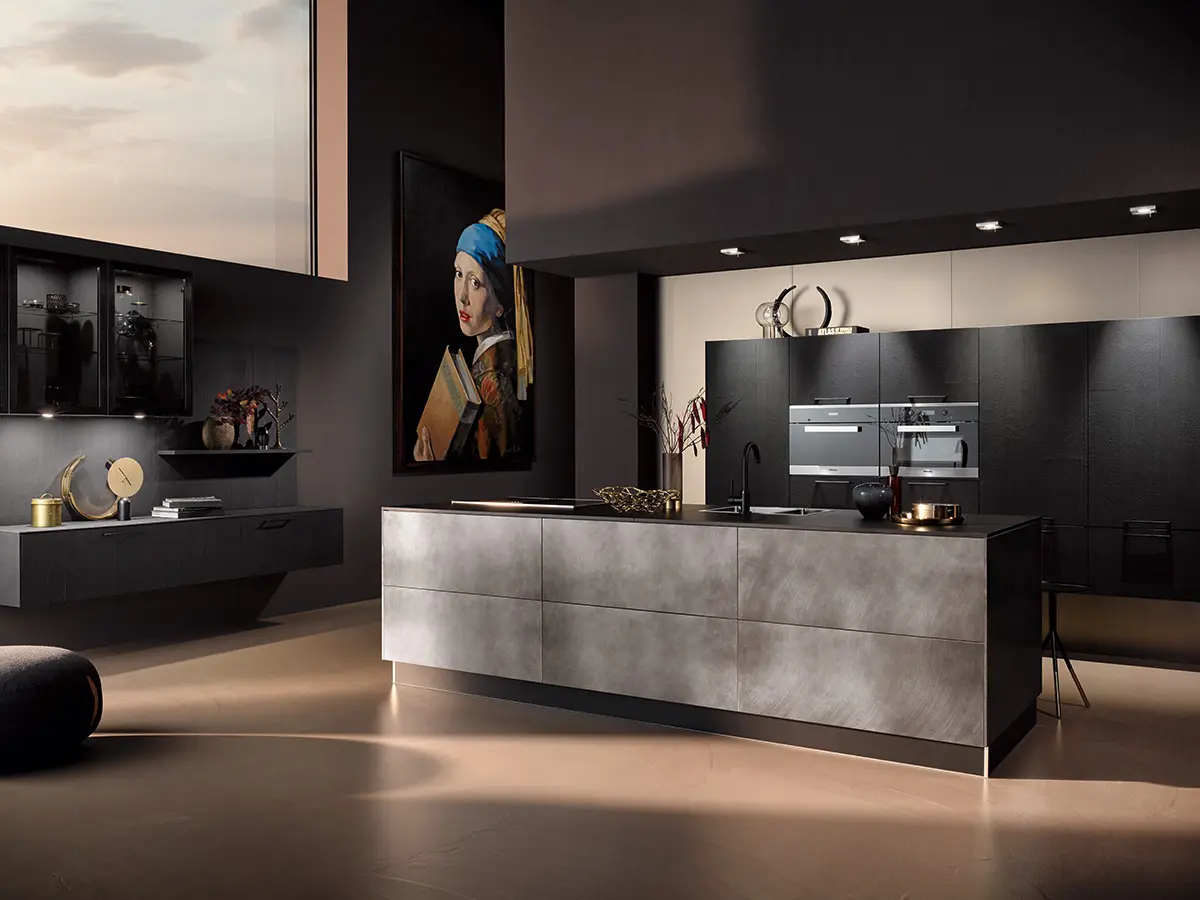 Häcker Küchen - AV6084 rovere vulcano | AV7070 acciaio industrial