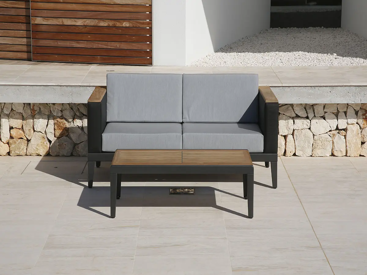 Aura Low Table 120 with Graphite Frame