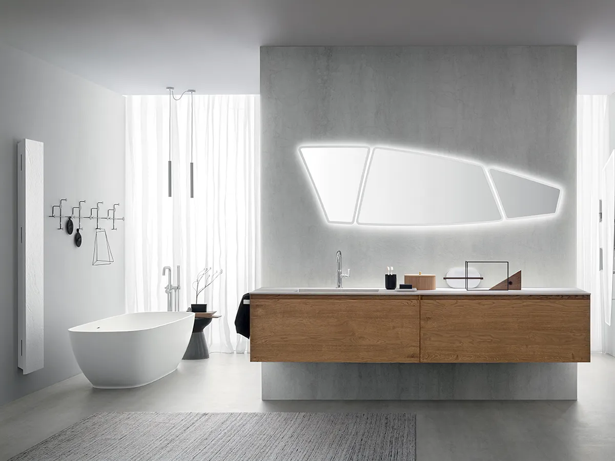 Lineò, wooden bathroom furniture collection