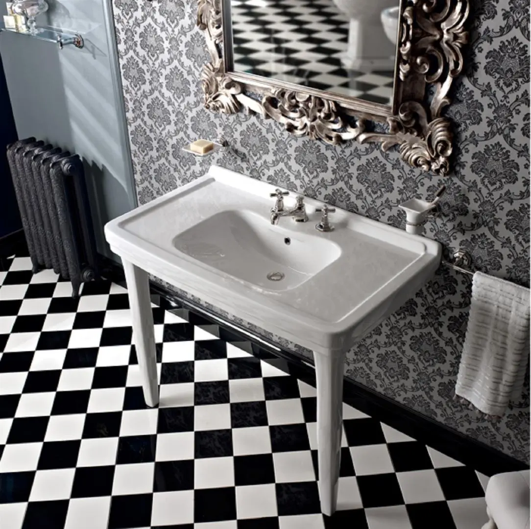 Sbordoni 1910 - Neoclassica console basin with ceramic legs.