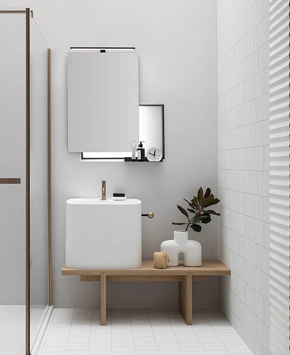 The Vivace vanity unit redesigns the bathroom with its original shape