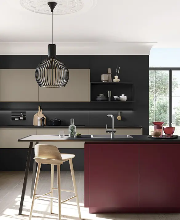 Häcker Küchen - Porto GL Selection Burgundy | Natural umber