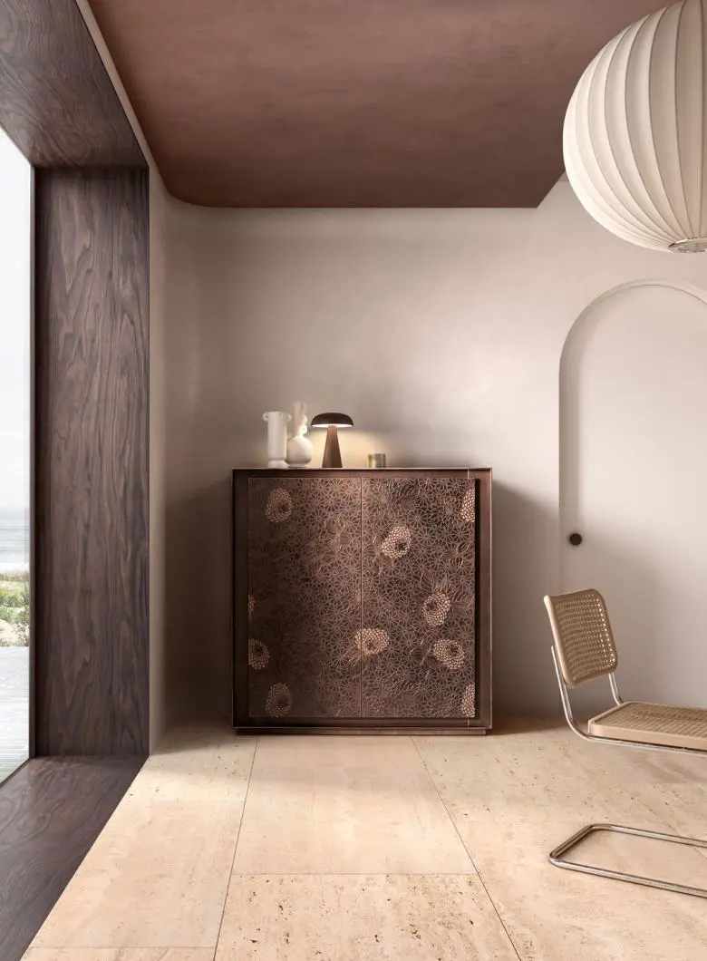 CONTENITORE PRIVACY IN VINTAGE RAME CON DECORO JASMUND