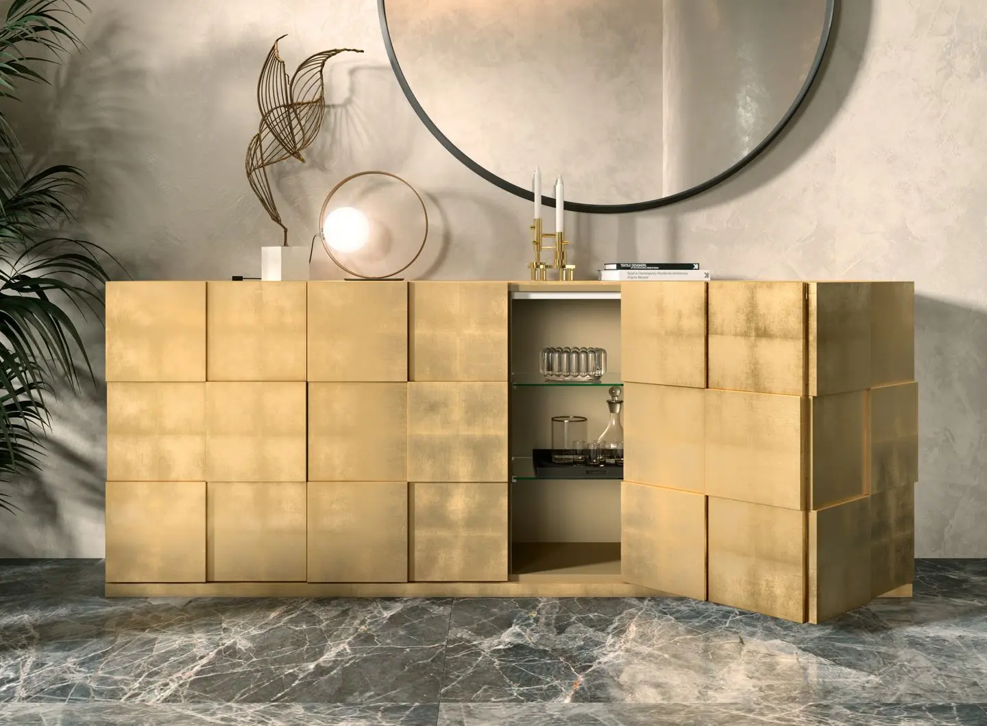 CONTENITORE QUADRO IN FOGLIA ORO