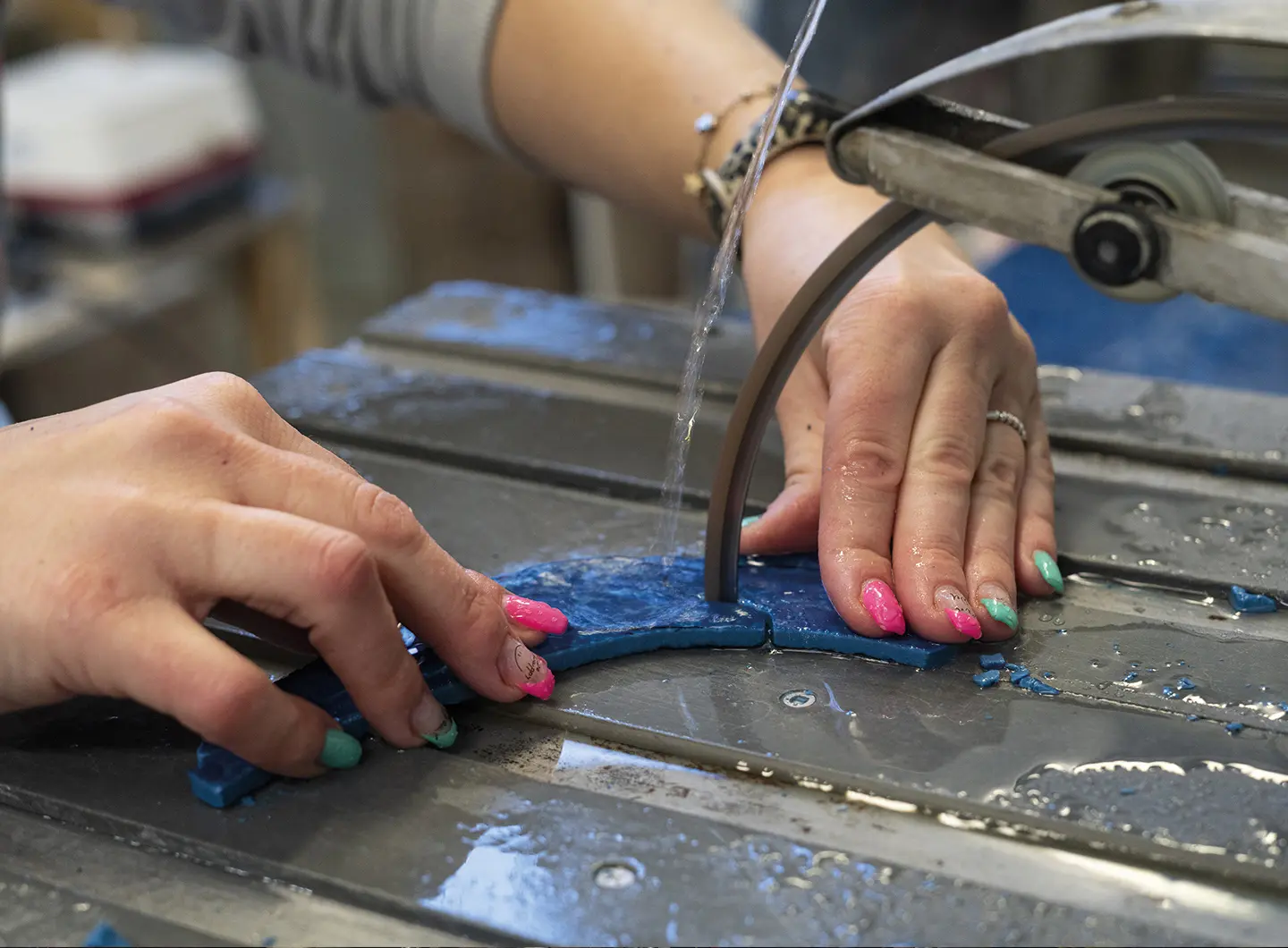 Modellazione di un tassello di pietra blu per la realizzazione di un tassello artistico