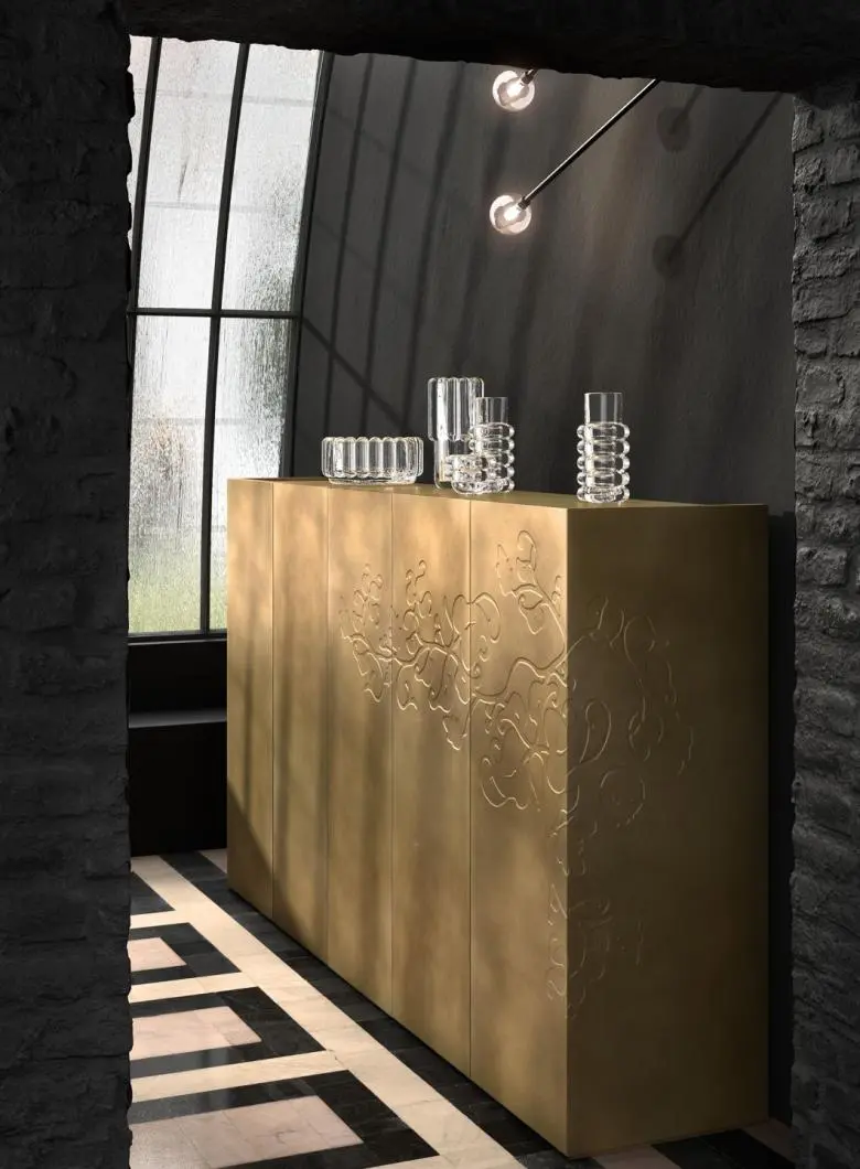 ZURICH CABINET VINTAGE OTTONE WITH 3D FLEUR