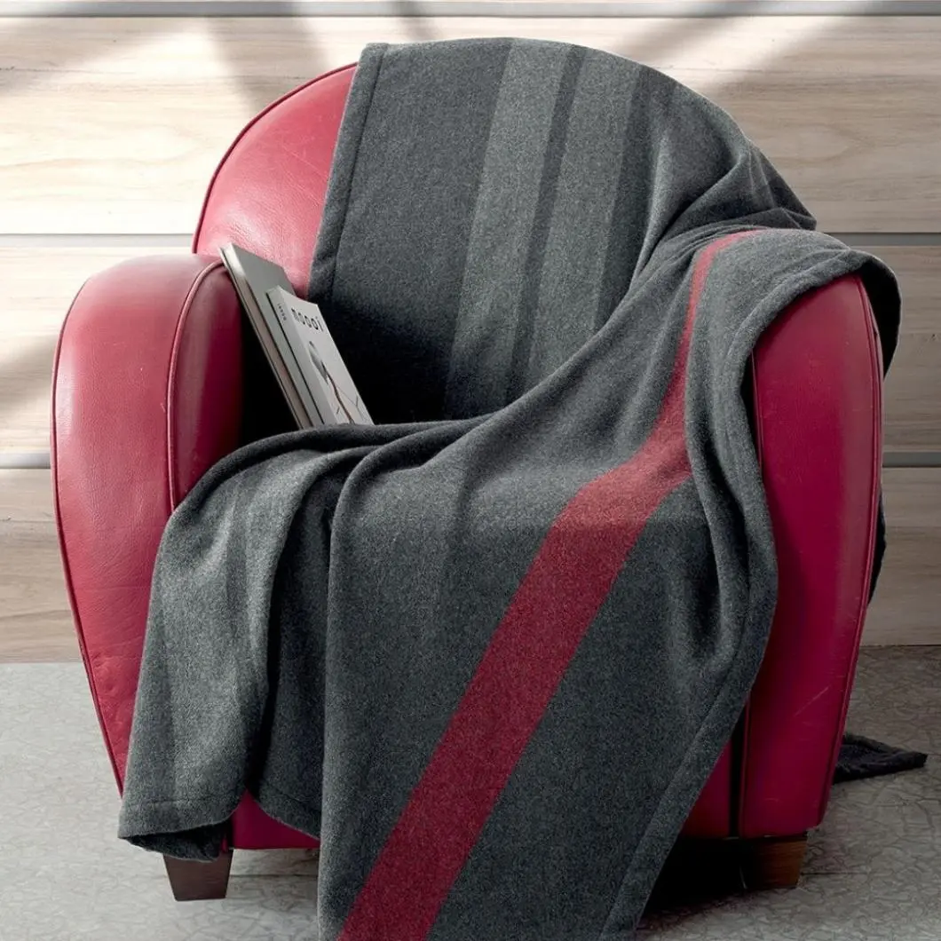 Saran throw in pure wool and cashmere