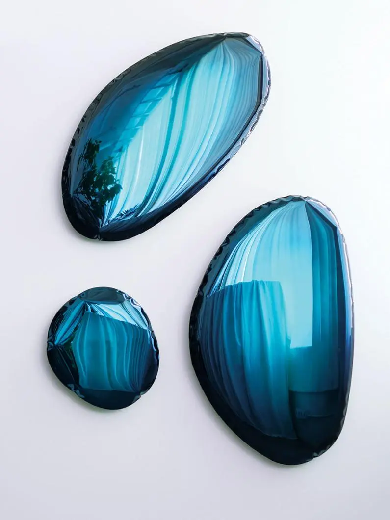 TAFLA O mirrors in Deep Space Blue finish.