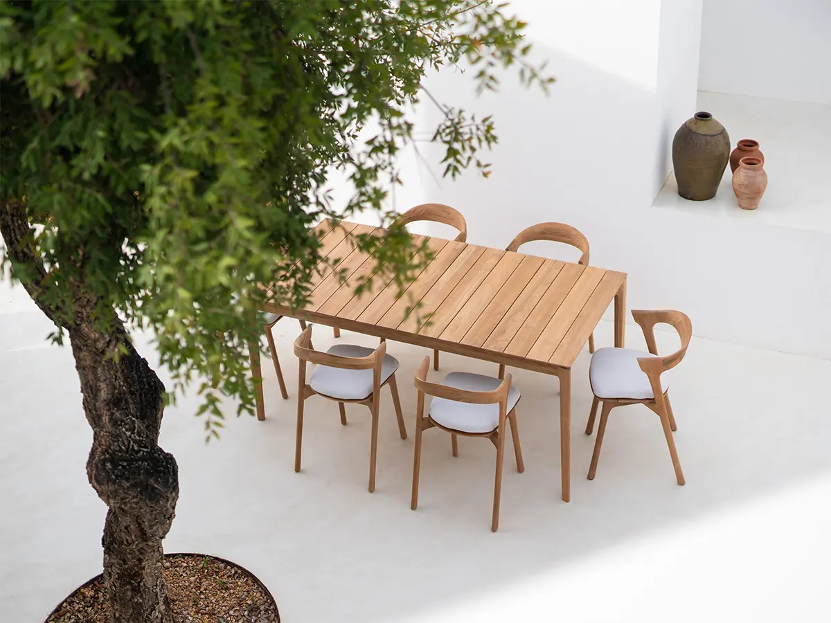 Solid teak best sale outdoor dining table