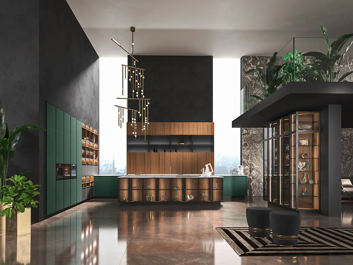 Cucina Way di Snaidero con Vetrine Rialto