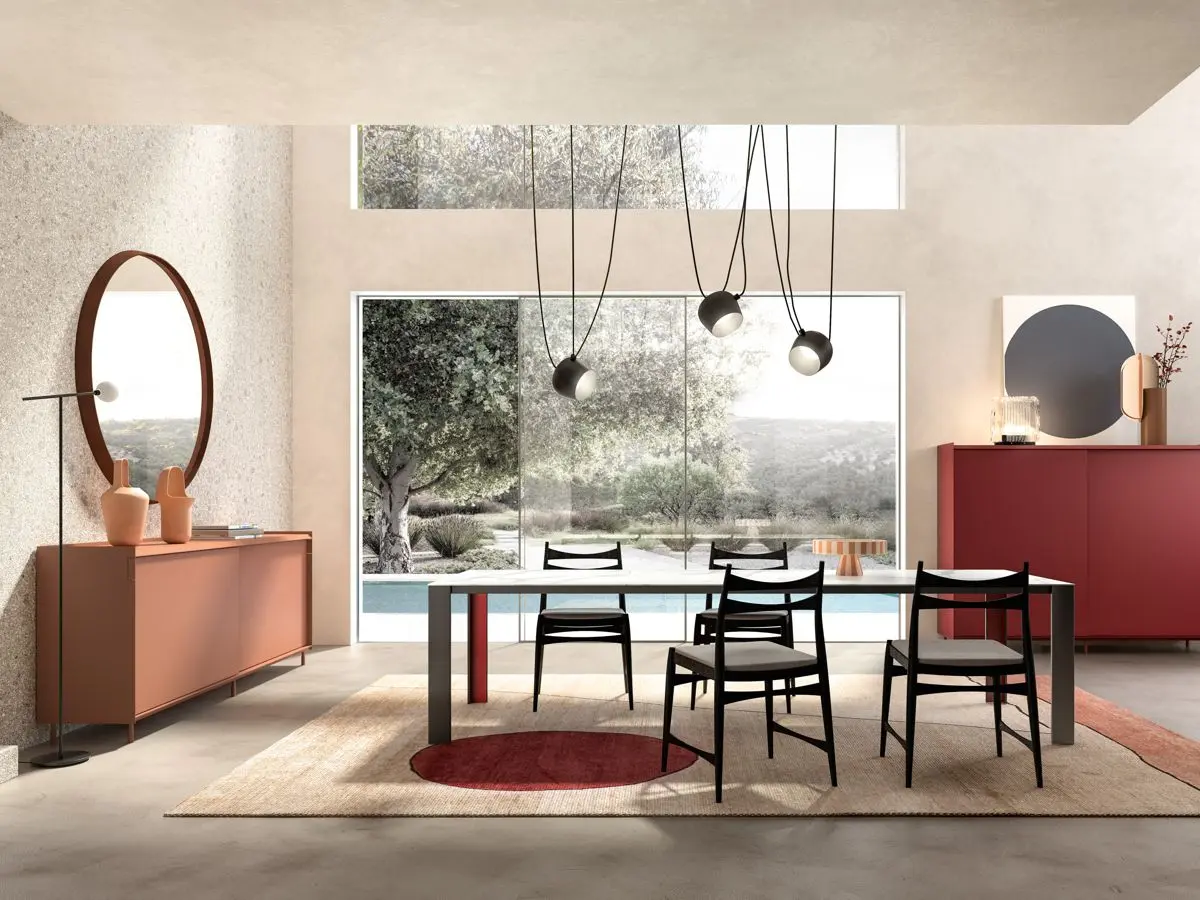 ATELIER TABLE WITH TOP IN GRES