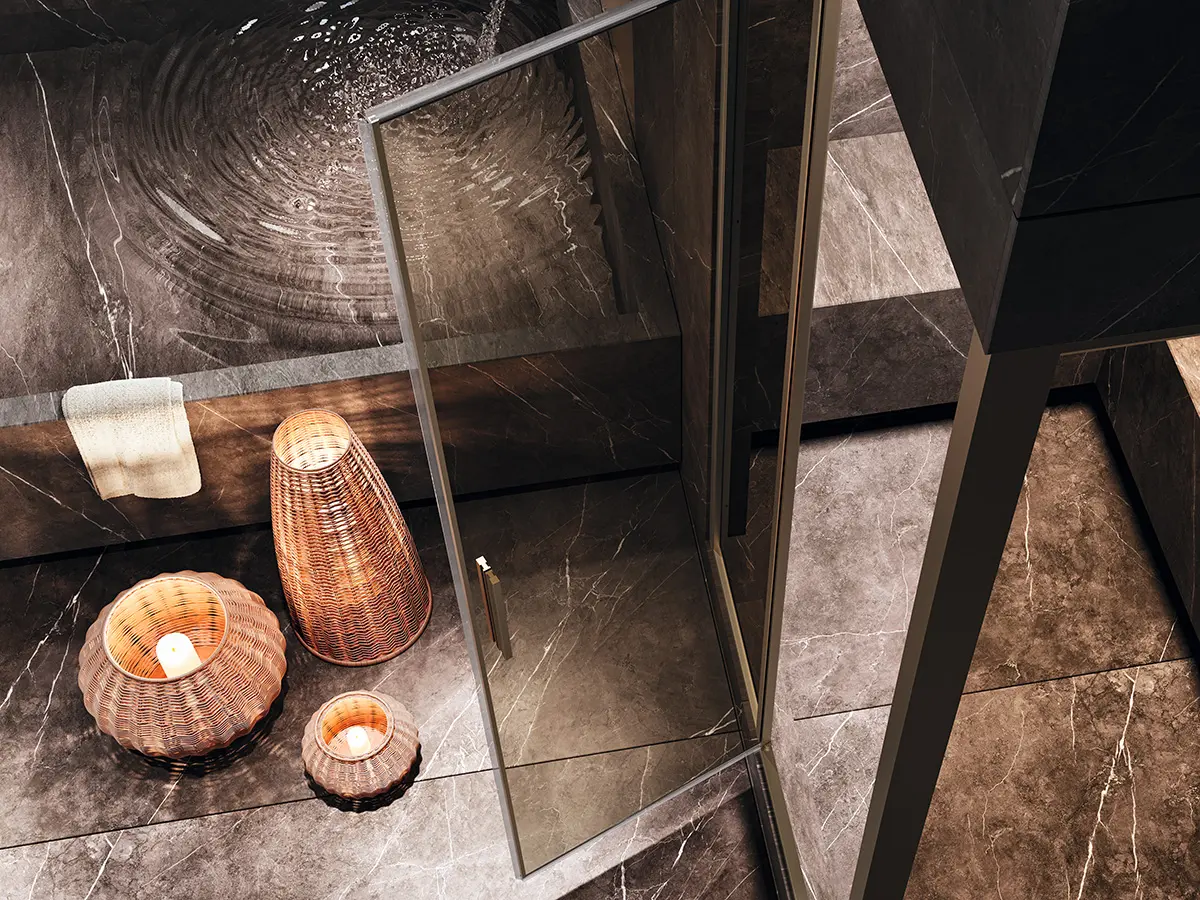 Apertura box doccia con bagno turco