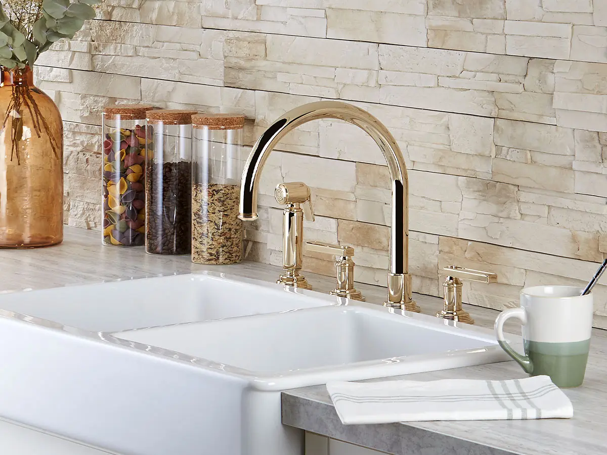 WEST COAST - 4-hole sink mixer with side spray