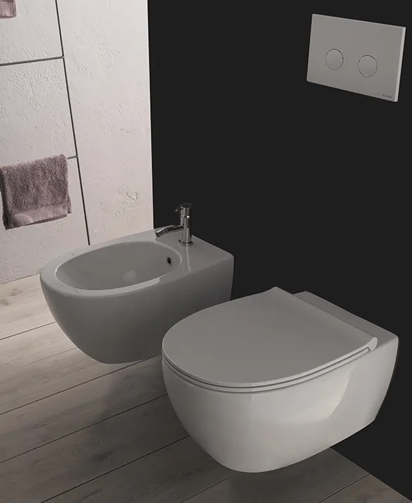 Wall-hung Wc and bidet 4ALL 54x36 cm