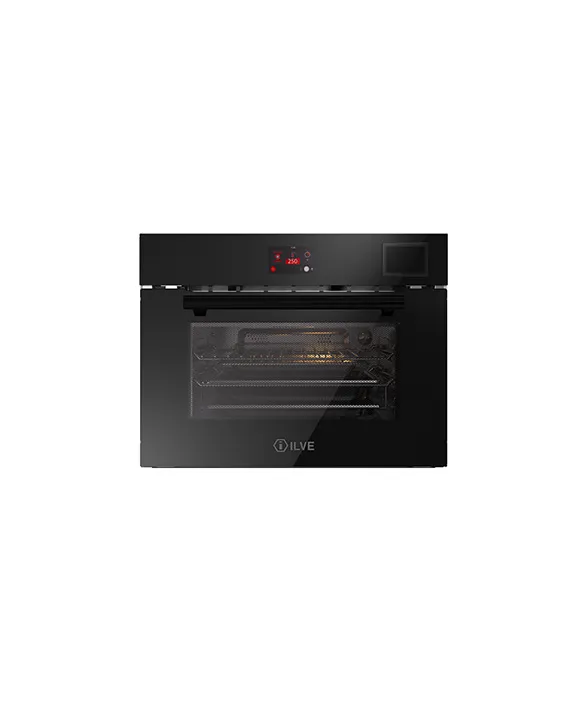 Ultracombi oven with hot air, steam or microwave functions in tempered glass