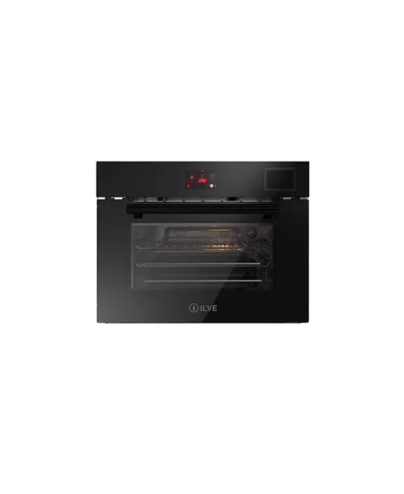 Ultracombi oven with hot air, steam or microwave functions in tempered glass