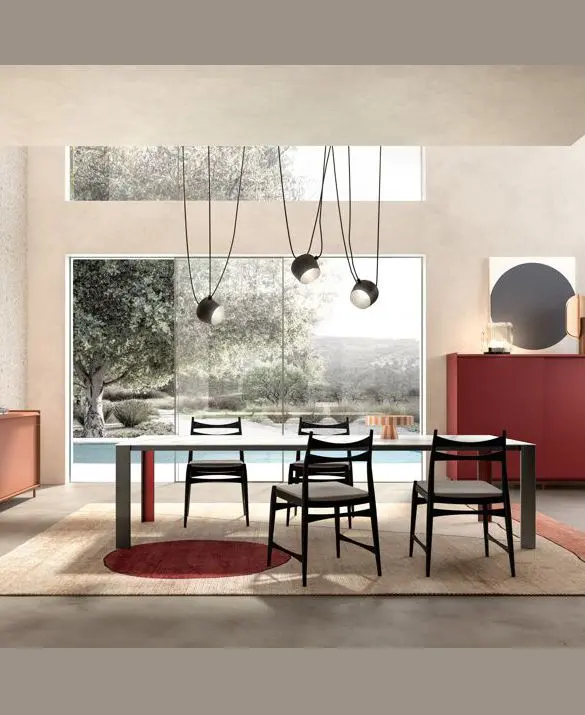 ATELIER TABLE WITH TOP IN GRES