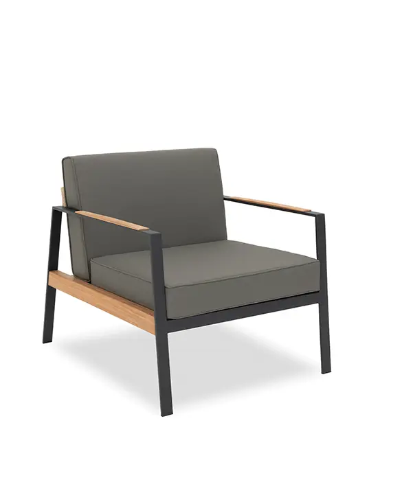 California Armchair with Anthracite Powder-coated frame by Indian Ocean