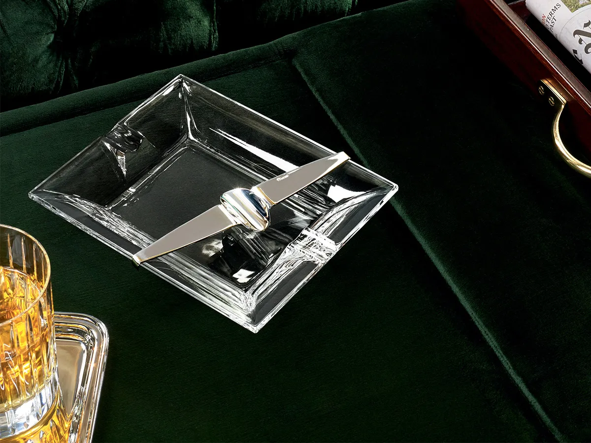 Cendriers - Crystal ashtray with bridge