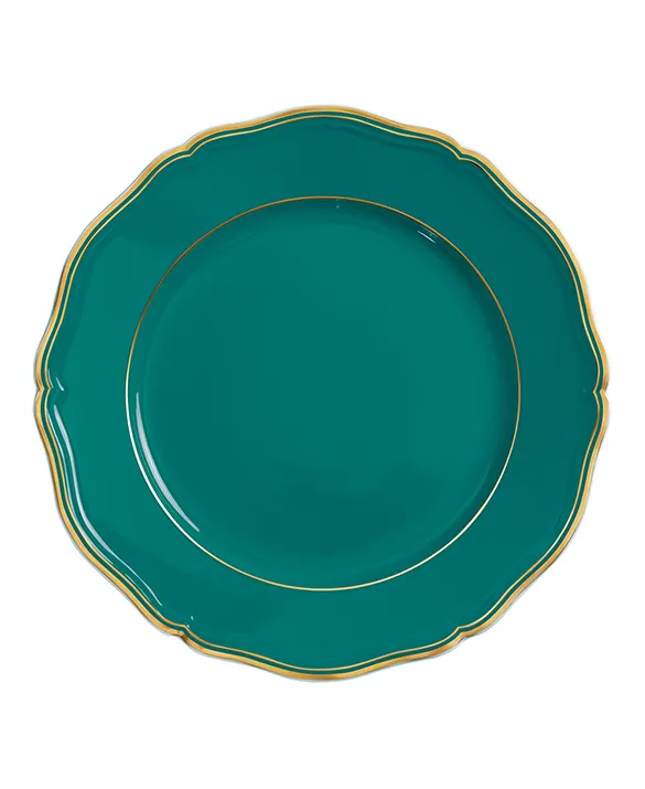 Mazurka Turquoise & Gold - Ø 31 cm Rim plate