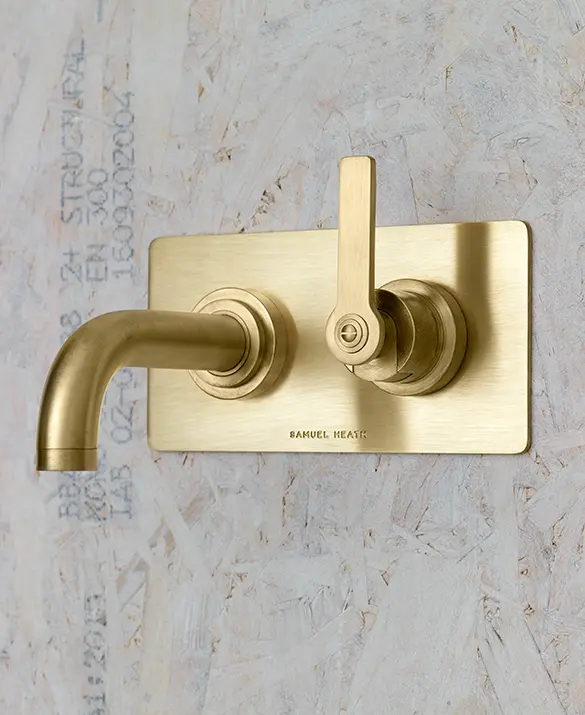 Landmark Pure miscelatore lavabo a parete in Urban Brass