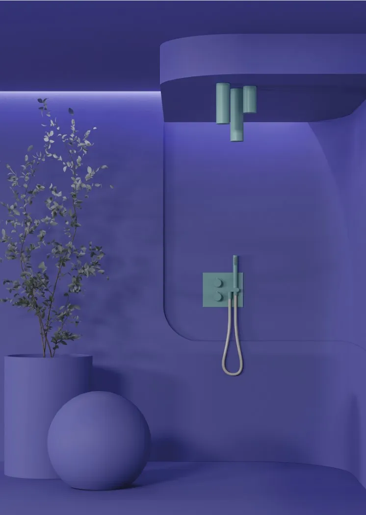 ILTONDO set shower space in Pastel Turquoise