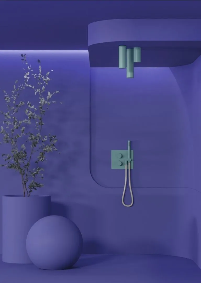 ILTONDO ambientata spazio doccia in Pastel Turquoise