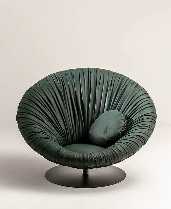 laurameroni luxury high end poufs and armchairs in precious materials