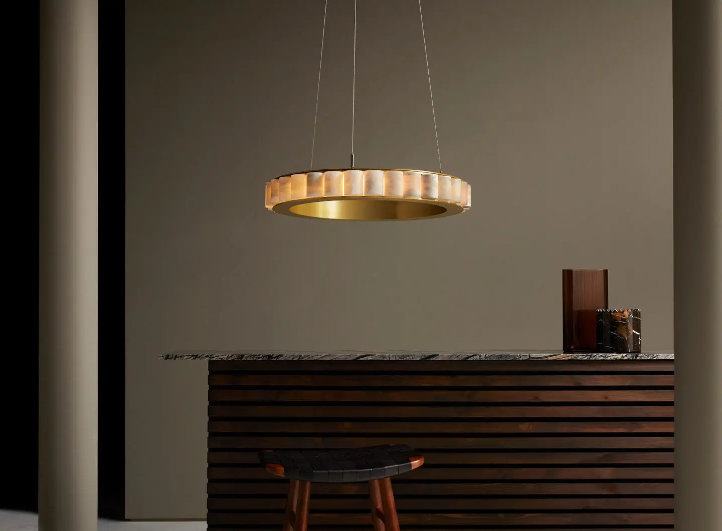 Avalon Chandelier Medium, Satin Brass