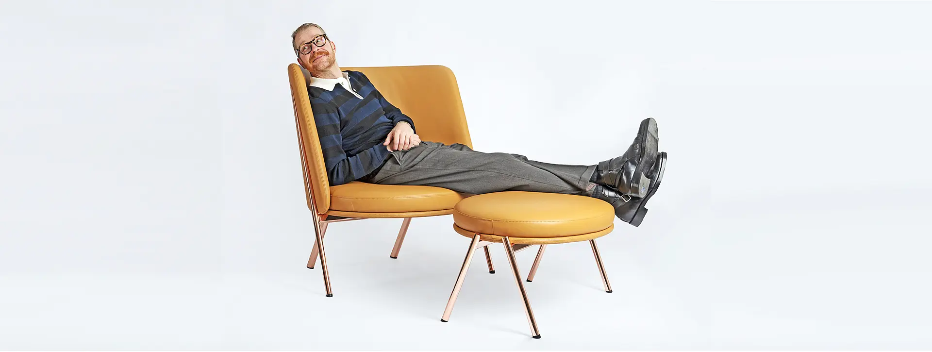 Marco Dessí in his D70 armchair