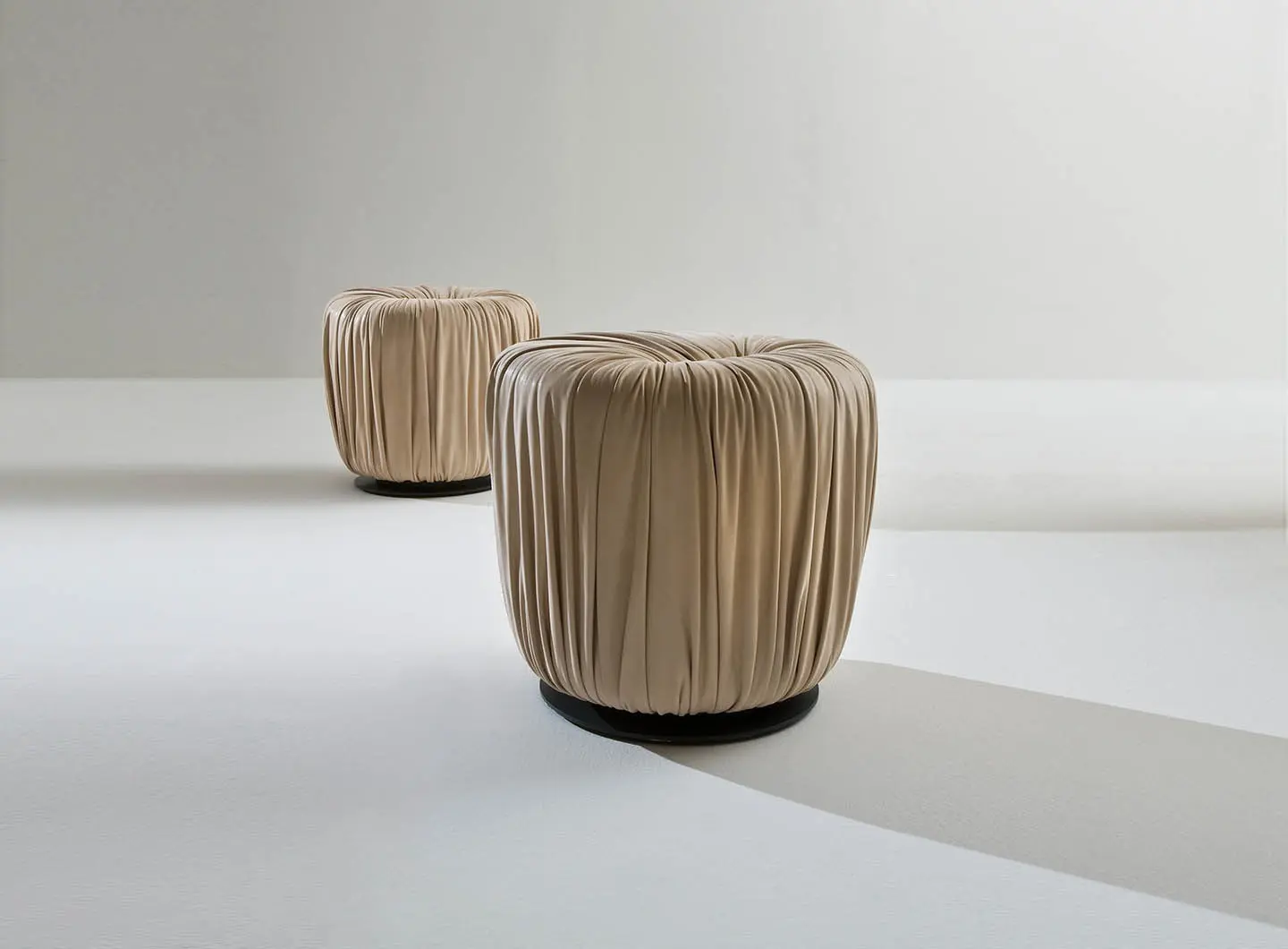 laurameroni luxury high end poufs and armchairs in precious materials