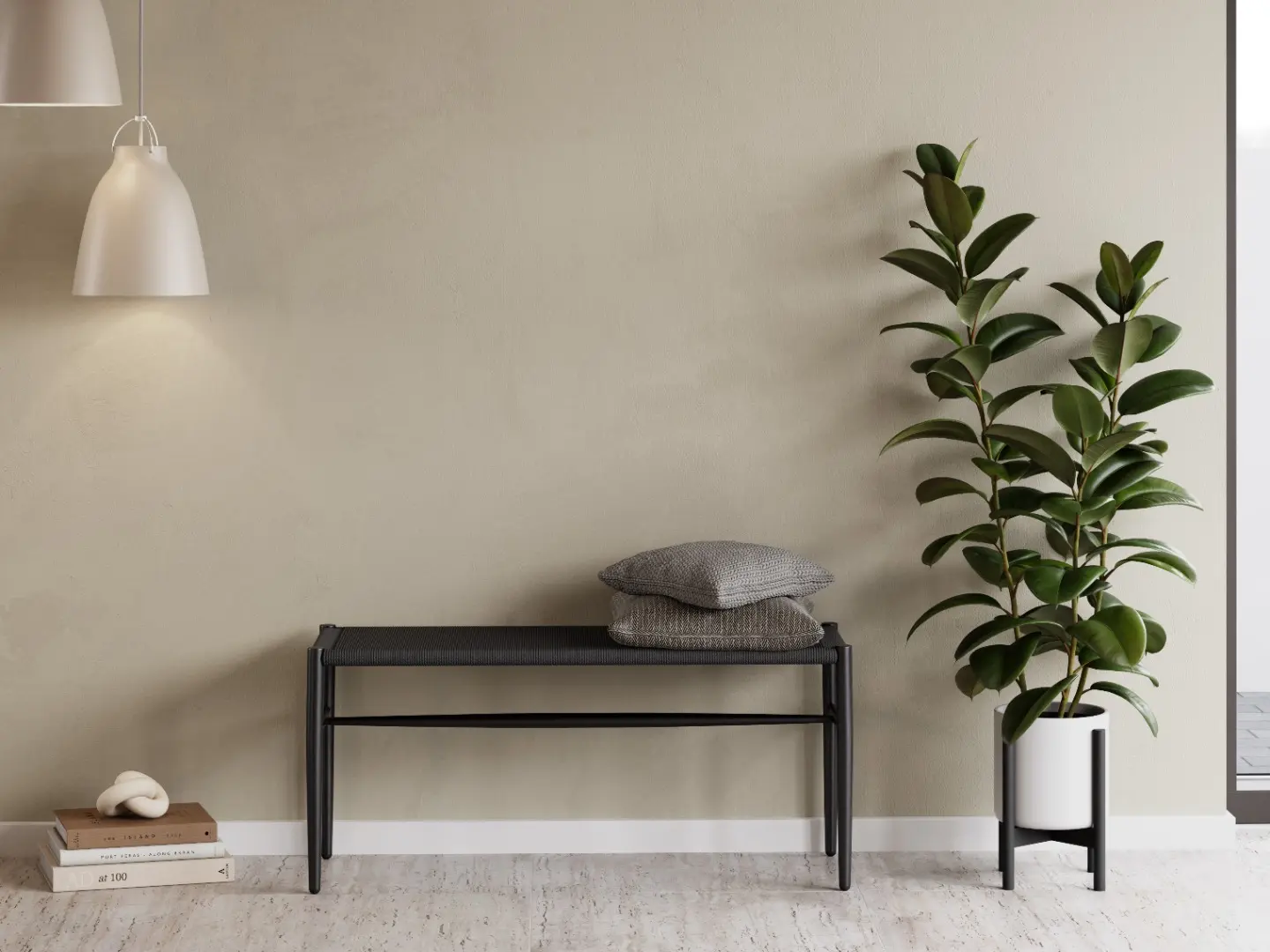 DAN-FORM's SAVA bench in black paper cord
