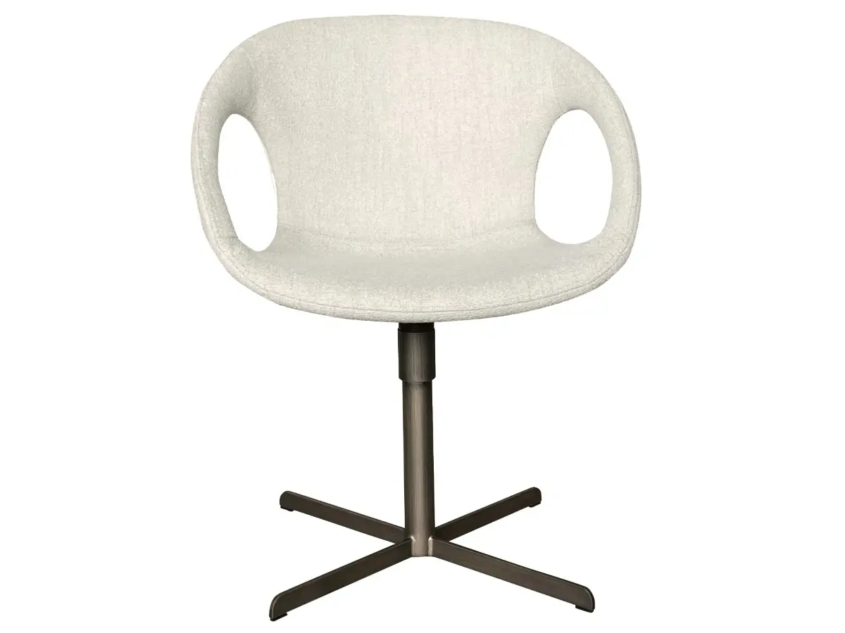 DAN-FORM's CARRY chair in bone white bouclé on a swivel base