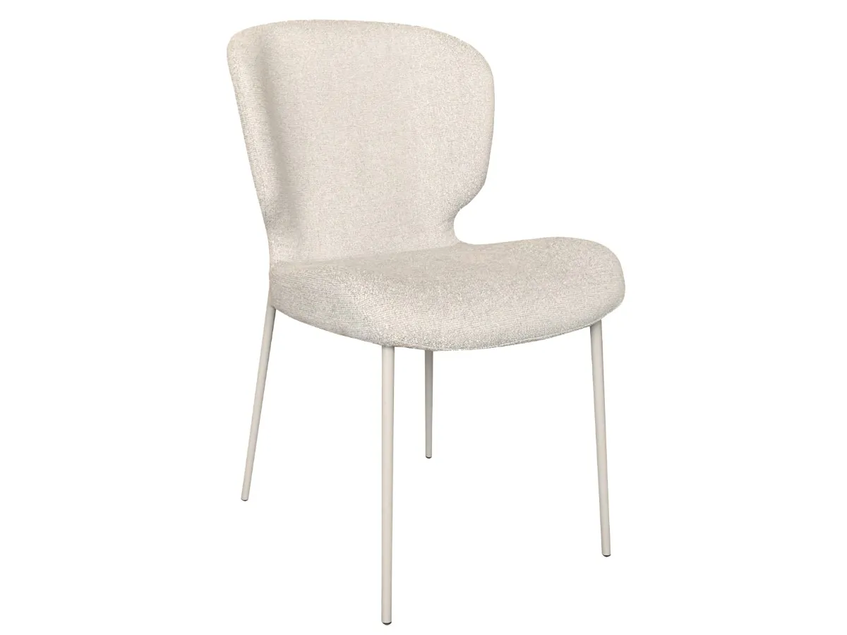 DAN-FORM's GLORY chair in bone white bouclé fabric with matching legs