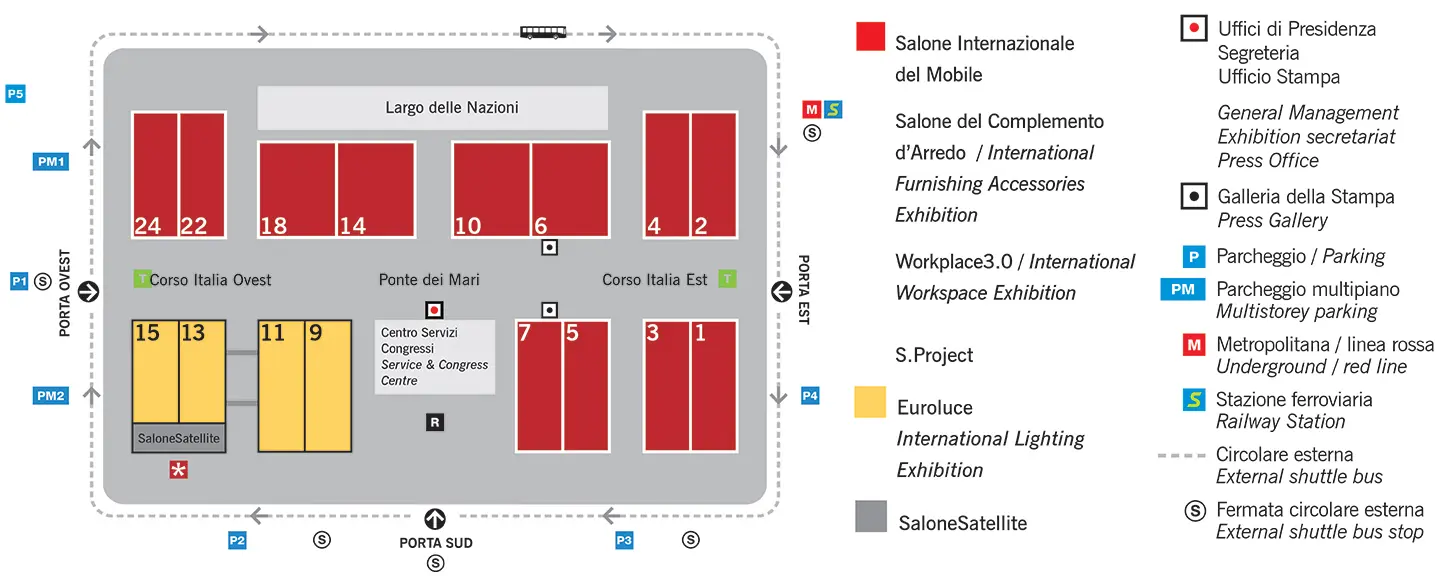 Pianta Salone del Mobile.Milano 2023