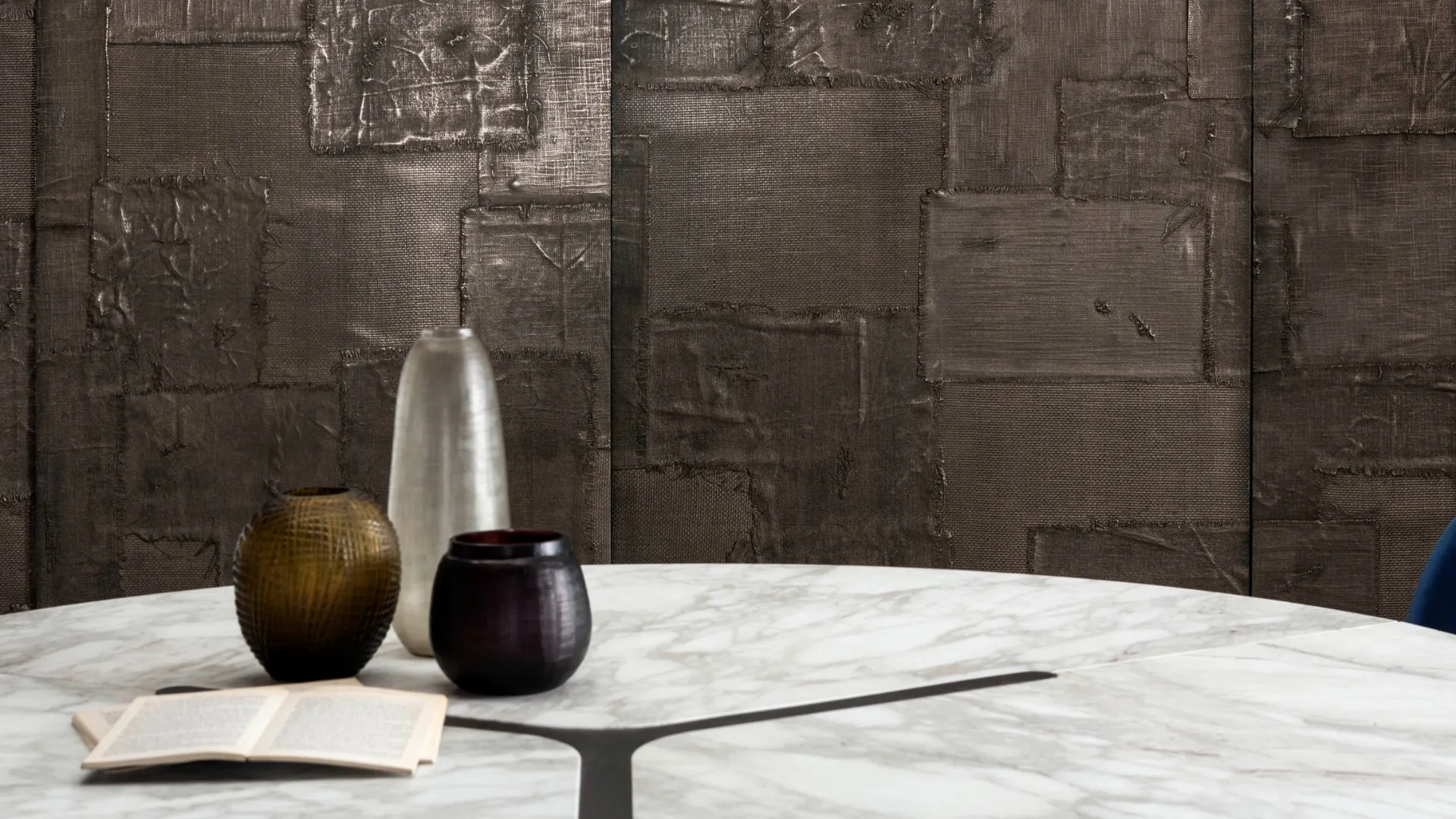 laurameroni luxury wall panels in wood, metal or fabric for high end integrated systems