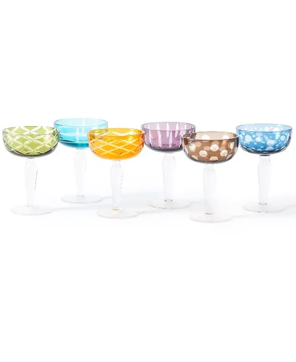 POLSPOTTEN - Multicolour Cuttings Coupe Glasses