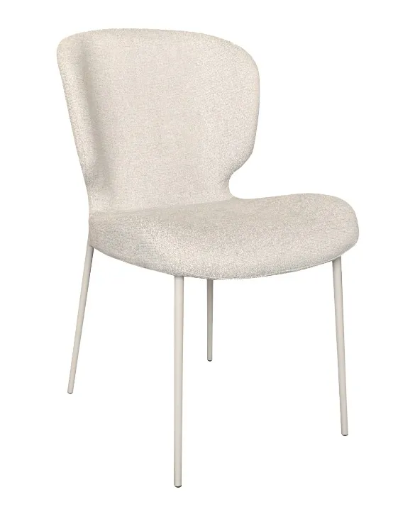 DAN-FORM's GLORY chair in bone white boucle with bone white legs
