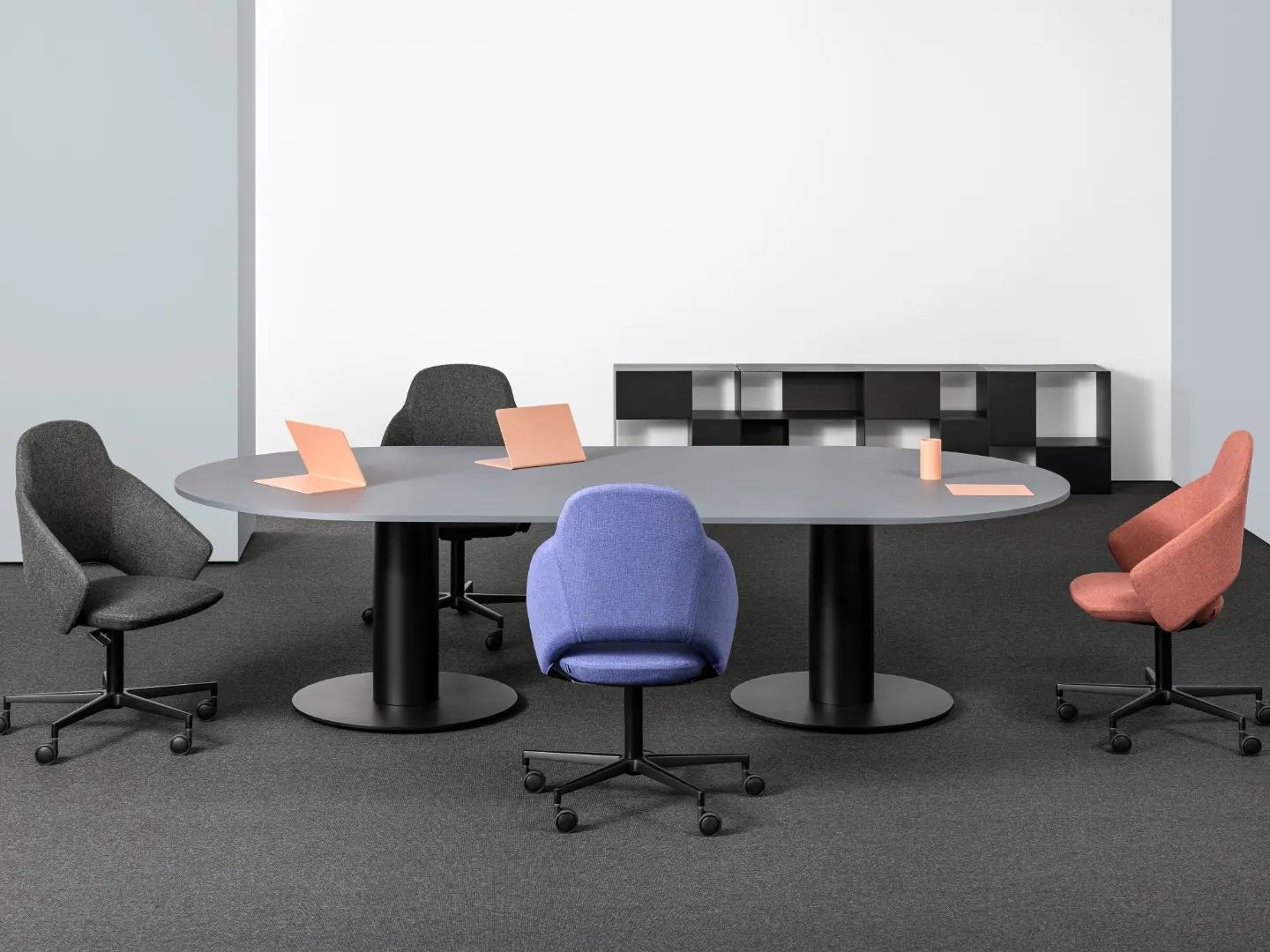 MARA / Follow Meeting Large table, Icon armchair, B302 Bookcase