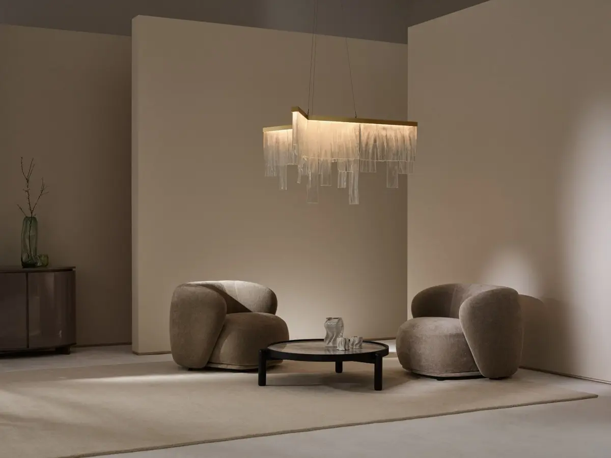 Cascata Chandelier Satin Brass