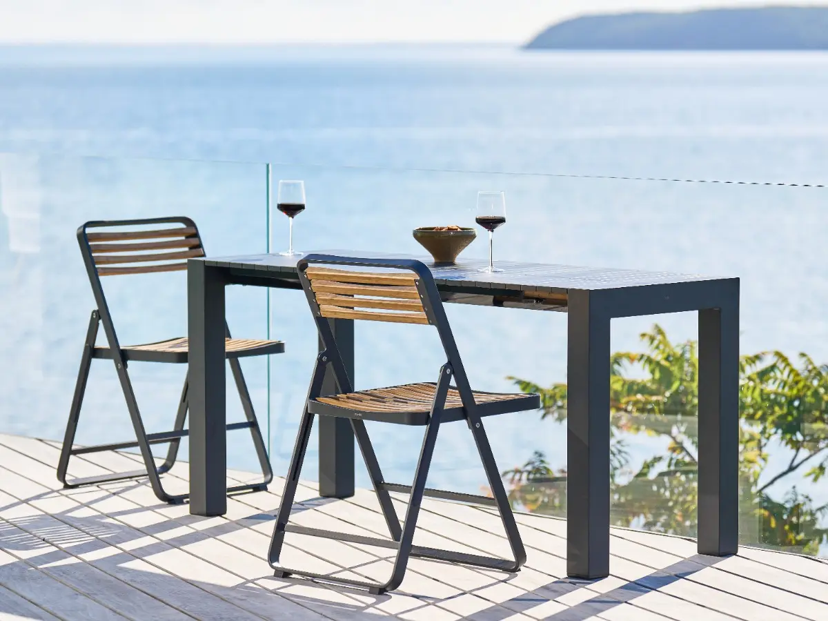 mindo 121 folding chairs and mindo 111 balcony extension table