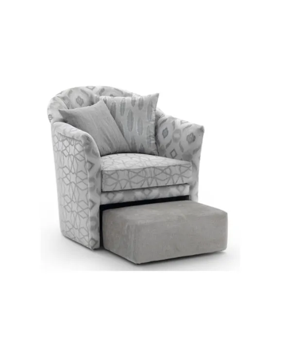Asnaghi Interiors - BREVA ARMCHAIR with FOOT REST