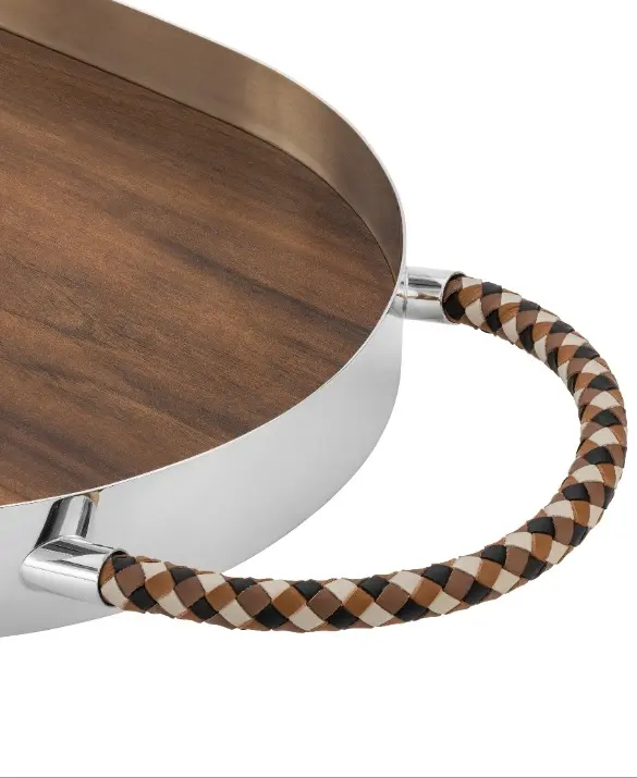 St. James - Rapunzel Rounded Tray with a wooden bottom