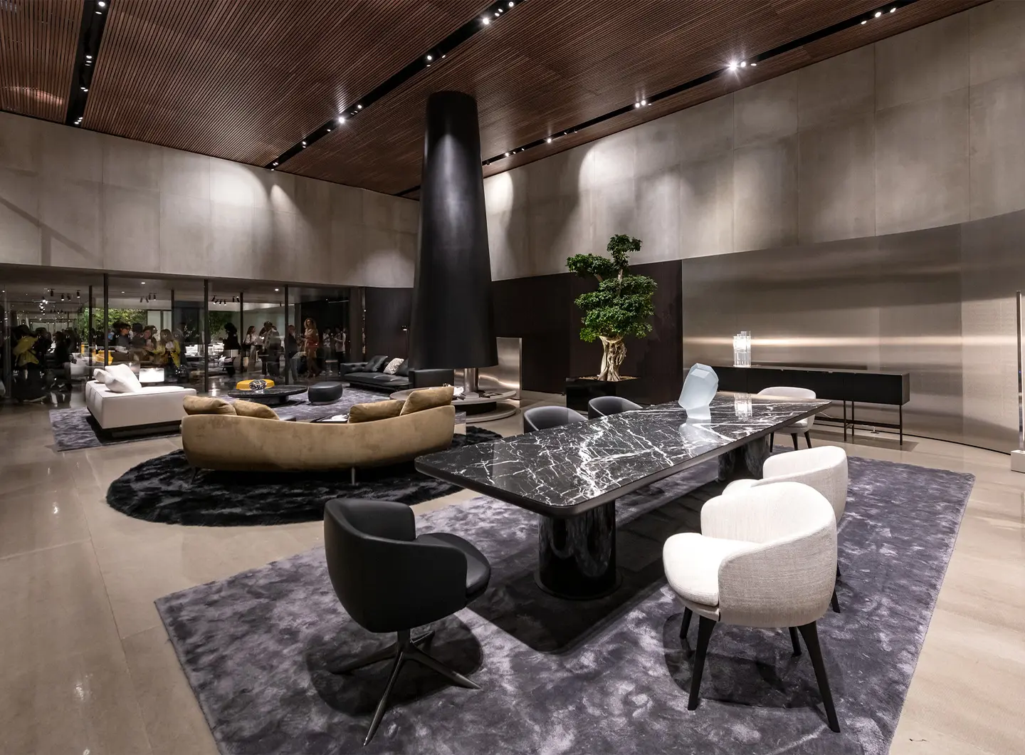 minotti, stand, stone, marble, salone milano